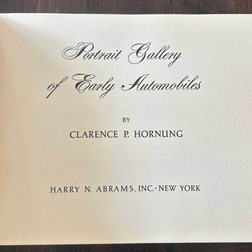 Vintage Portrait Gallery of Early Automobiles Clarence Hornung 1968 100 Plates